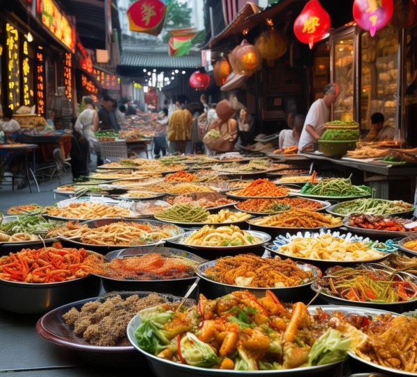 襄阳商贸城，food away from the plain